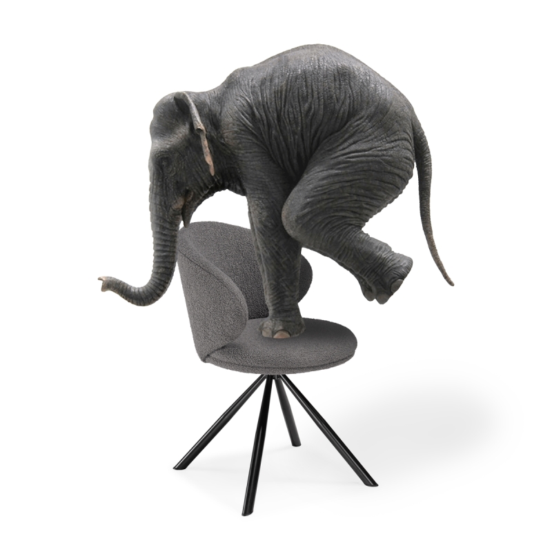 Стул на металлокаркасе Solomon крутящийся gray / black