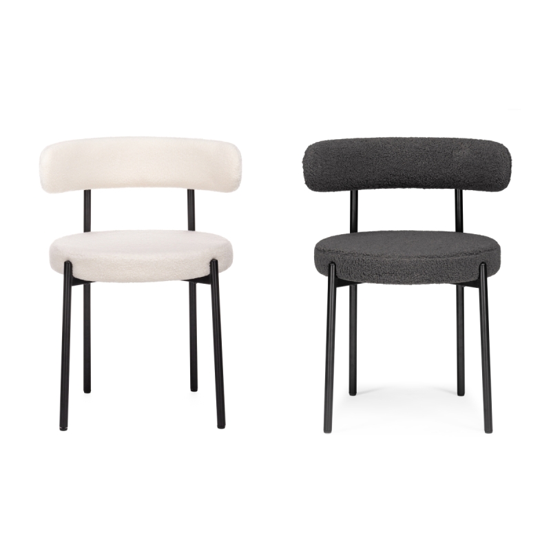 Стул на металлокаркасе Rudi white / black