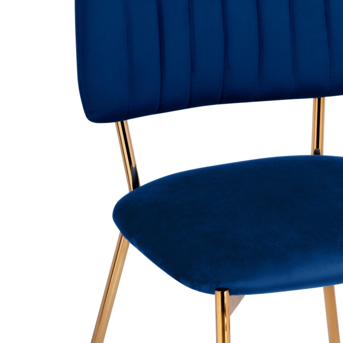 Стул на металлокаркасе Armond dark blue / gold