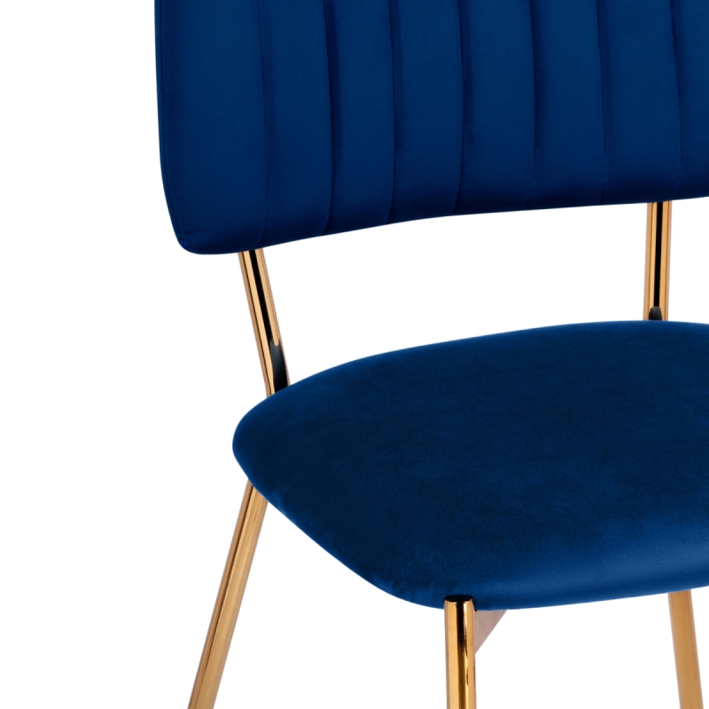 Стул на металлокаркасе Armond dark blue / gold