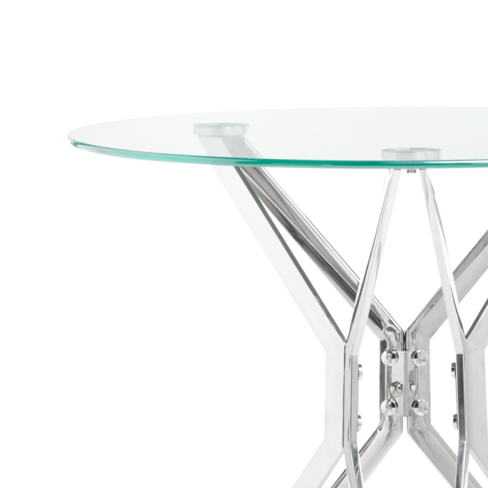 Стеклянный стол Roko 80х75 chrome