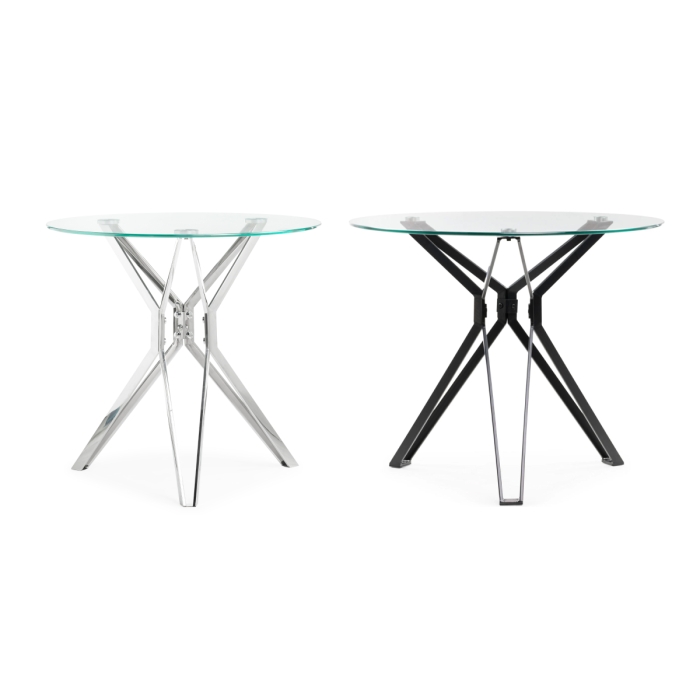 Стеклянный стол Roko 80х75 chrome