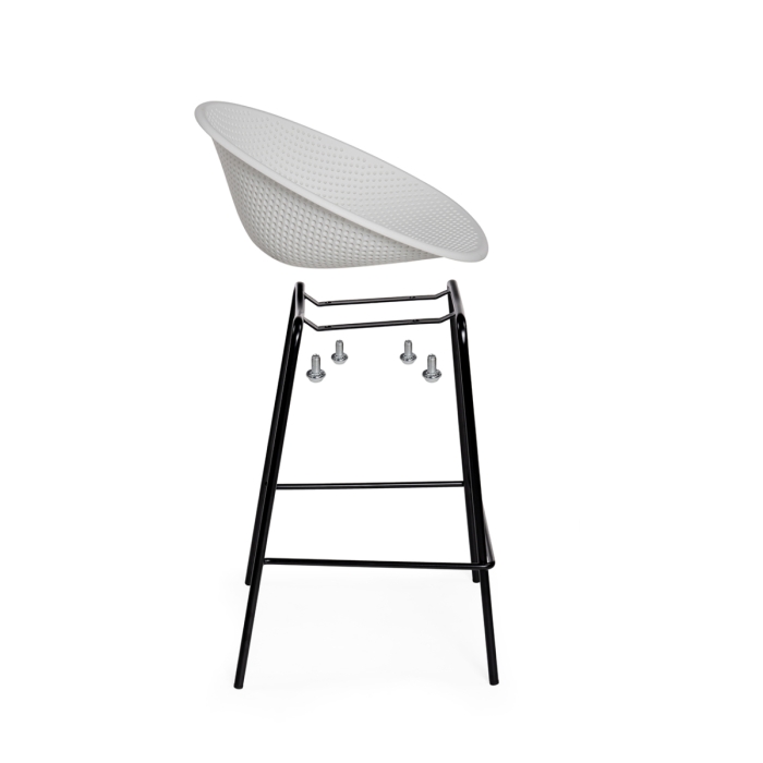 Полубарный стул Zeta white / black