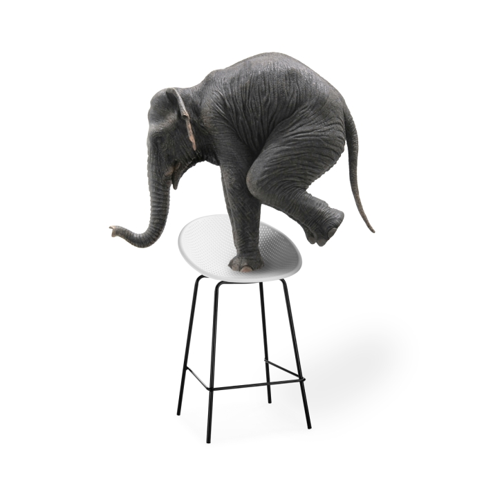 Полубарный стул Zeta white / black