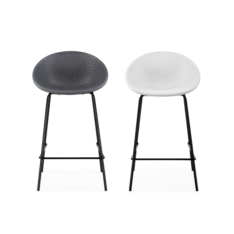 Полубарный стул Zeta white / black