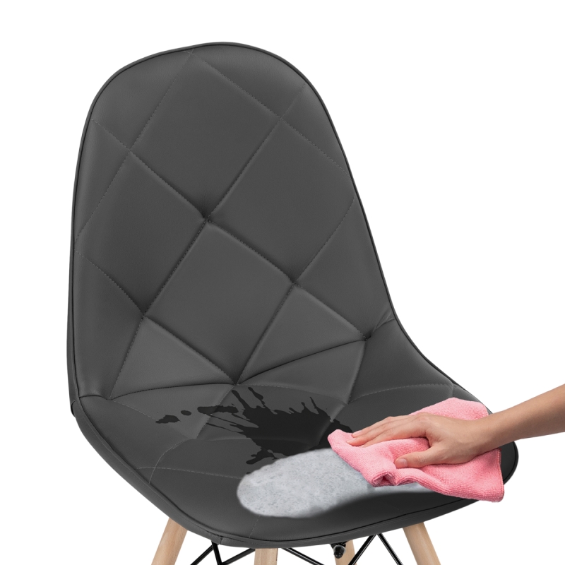 Деревянный стул Kvadro 1 gray / wood