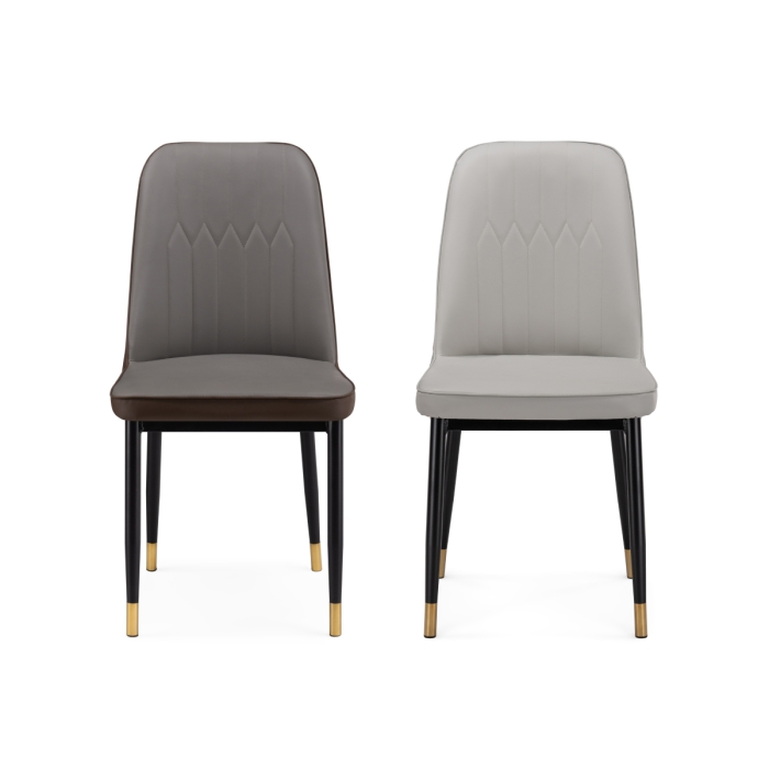 Стул на металлокаркасе Flor gray / brown / black