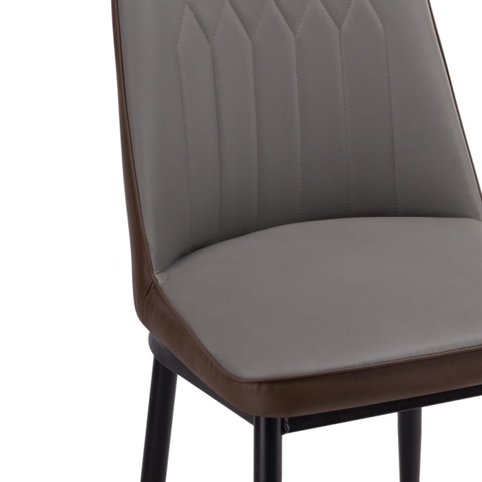 Стул на металлокаркасе Flor gray / brown / black