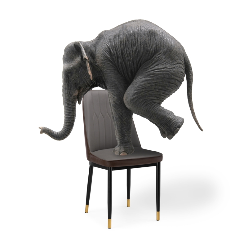 Стул на металлокаркасе Flor gray / brown / black