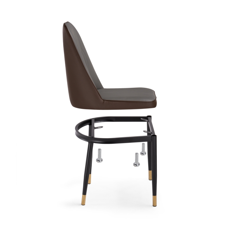 Стул на металлокаркасе Flor gray / brown / black