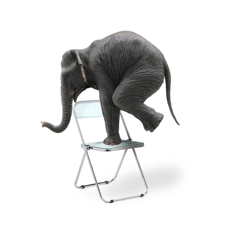 Пластиковый стул Fold складной clear gray-blue