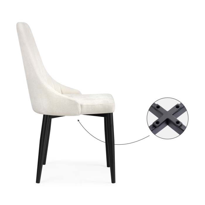 Стул на металлокаркасе Kora white / black