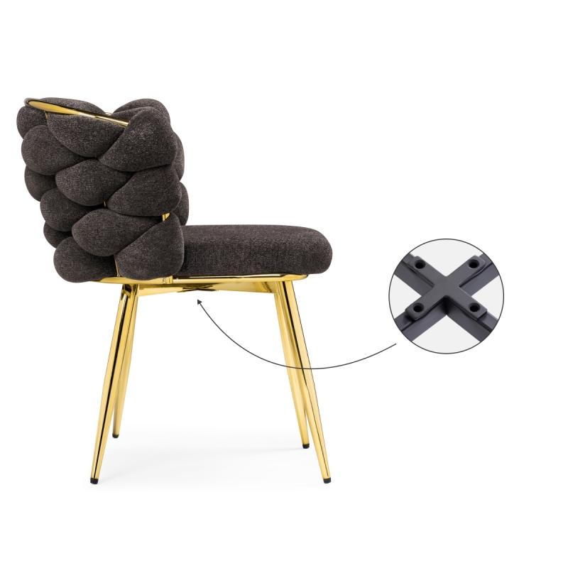 Стул на металлокаркасе Rendi gold / gray