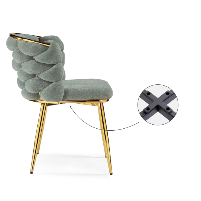 Стул на металлокаркасе Rendi light gray / gold