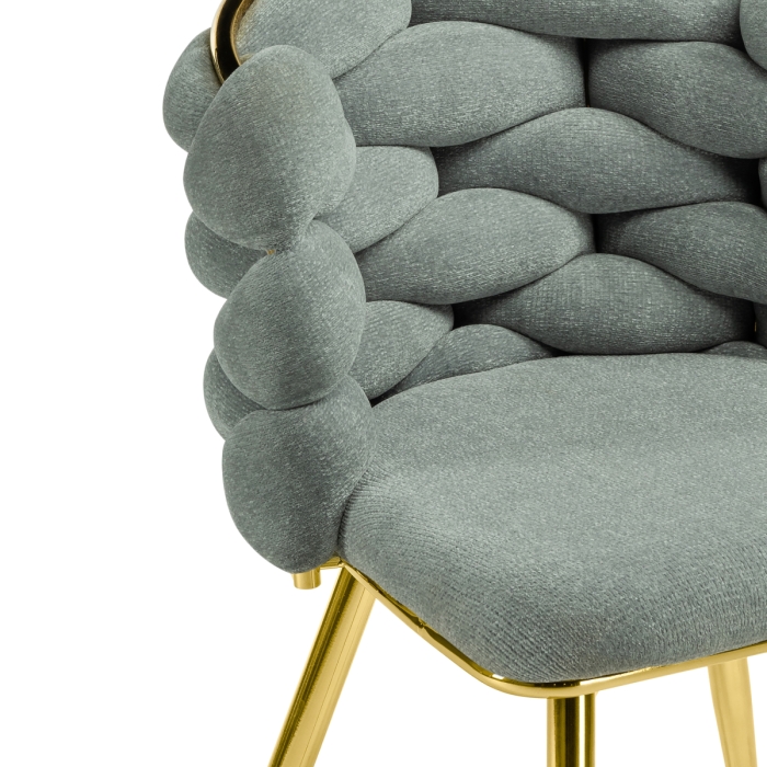 Стул на металлокаркасе Rendi light gray / gold