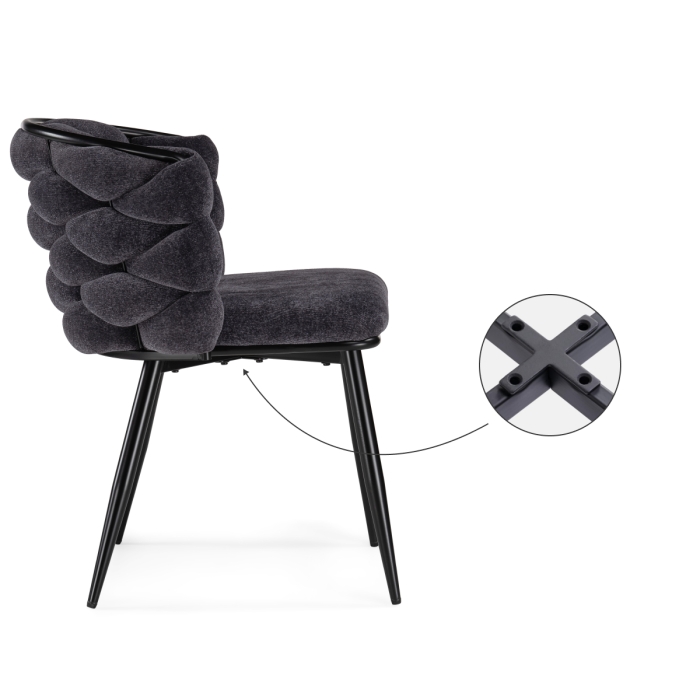 Стул на металлокаркасе Rendi gray-blue / black