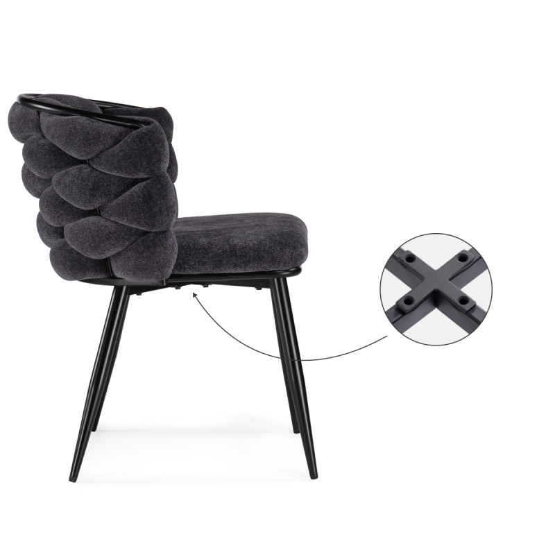 Стул на металлокаркасе Rendi gray-blue / black