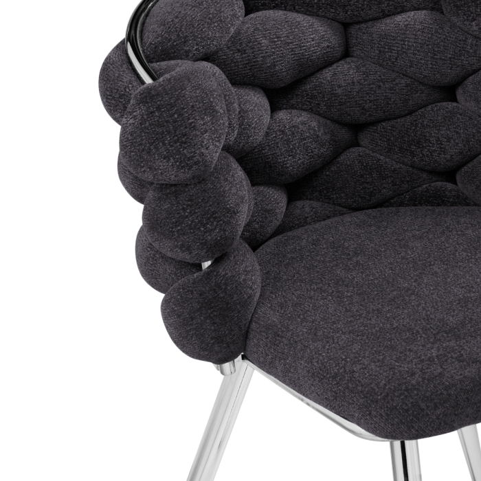 Стул на металлокаркасе Rendi gray-blue / chrome