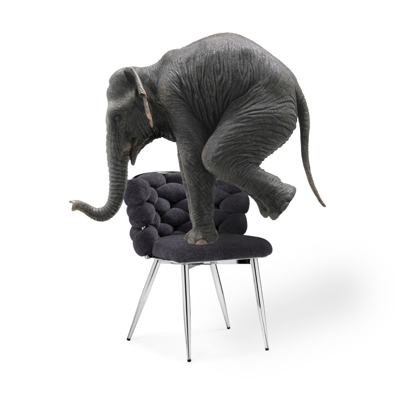 Стул на металлокаркасе Rendi gray-blue / chrome