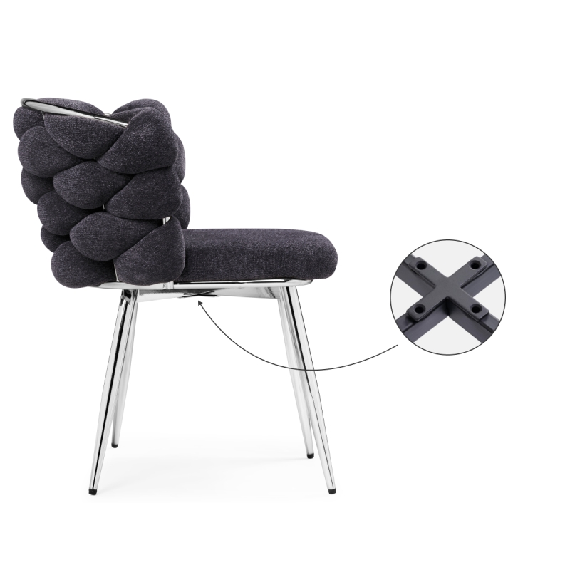 Стул на металлокаркасе Rendi gray-blue / chrome