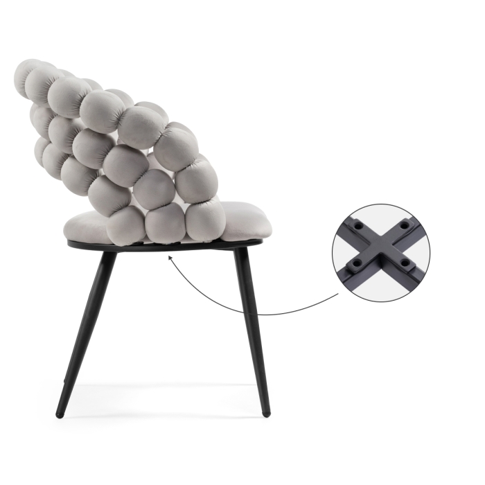 Стул на металлокаркасе Ball gray / black