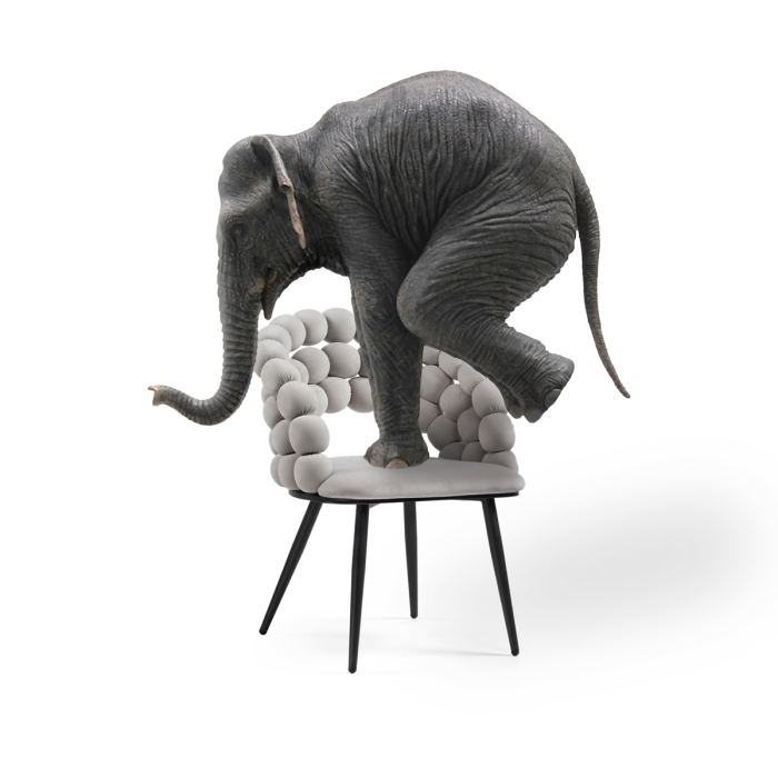 Стул на металлокаркасе Ball gray / black