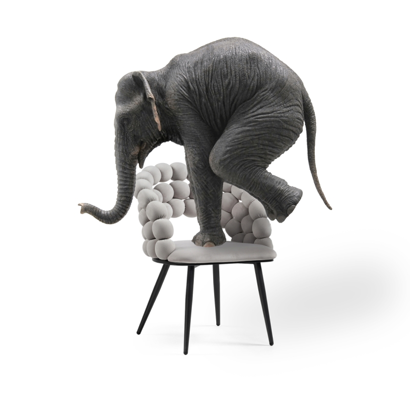 Стул на металлокаркасе Ball gray / black