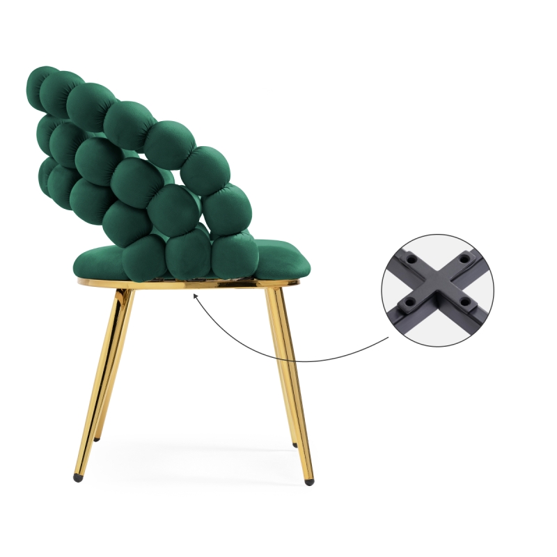 Стул на металлокаркасе Ball green / gold