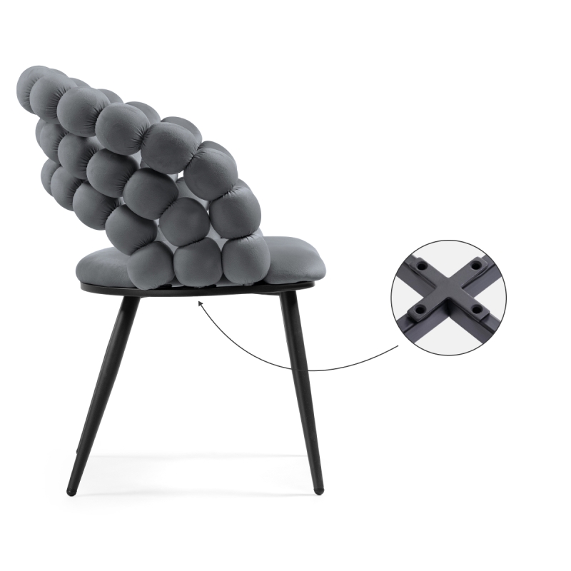 Стул на металлокаркасе Ball dark gray / black