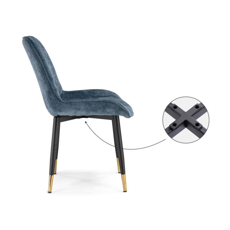 Стул на металлокаркасе Seda 1 blue / black / gold