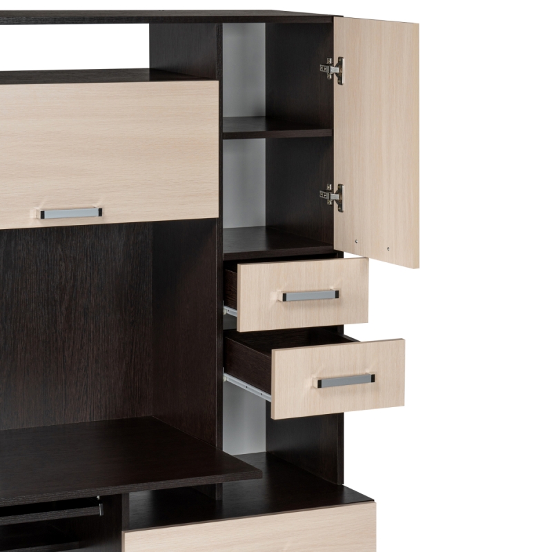 Стол компьютерный Джаз-17 левый 130х60х166,8 венге / дуб молочный