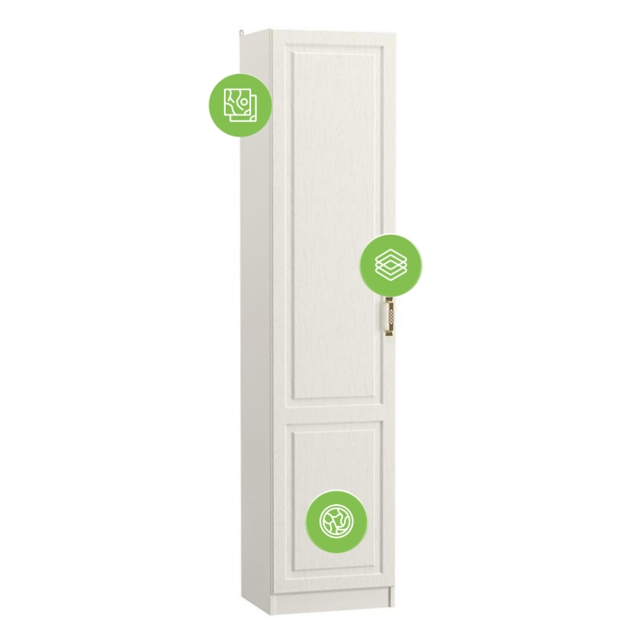 Шкаф-пенал Ливерпуль белый / ясень ваниль