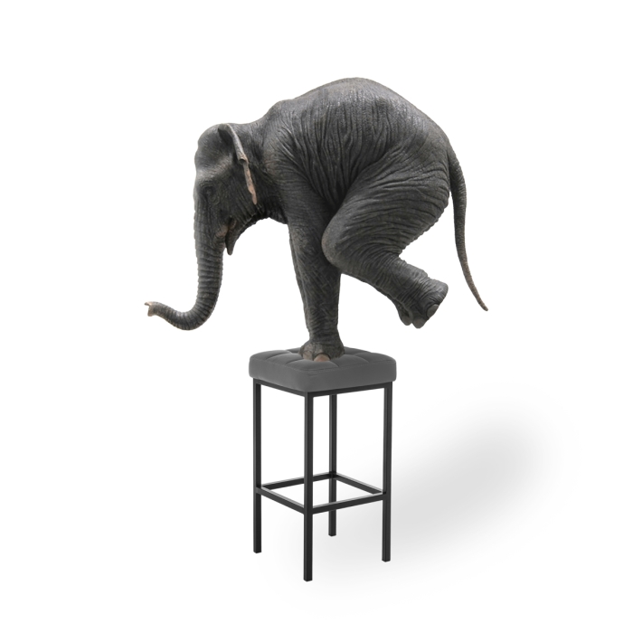 Барный стул Лофт кожзам темно-серый / черный матовый