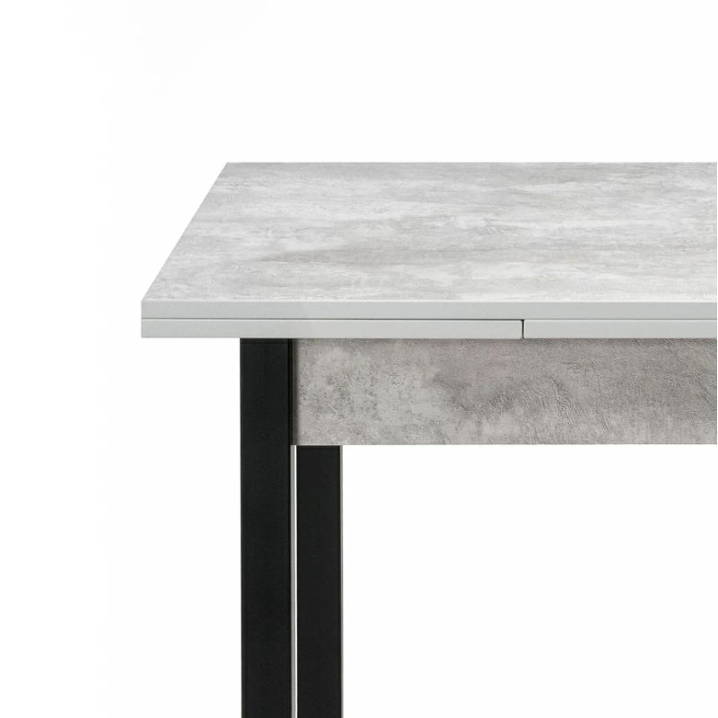 Стол Форли 90(150)х67х77 бетон / черный матовый