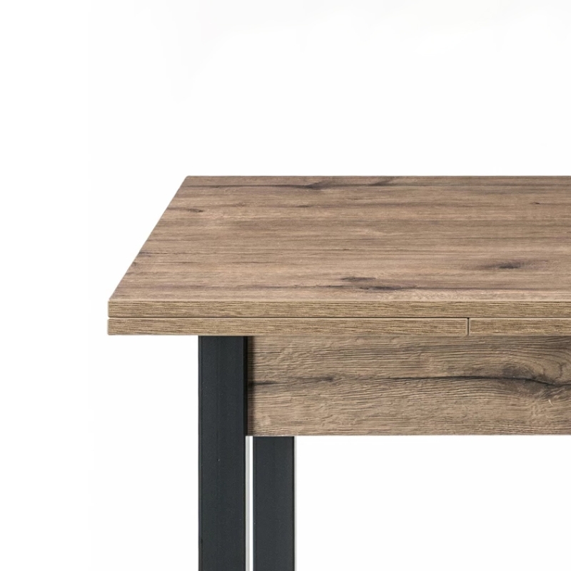 Стол Форли 90(150)х67х77 дуб велингтон / черный матовый