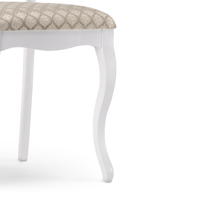 Деревянный стул Луиджи белый / бежевый