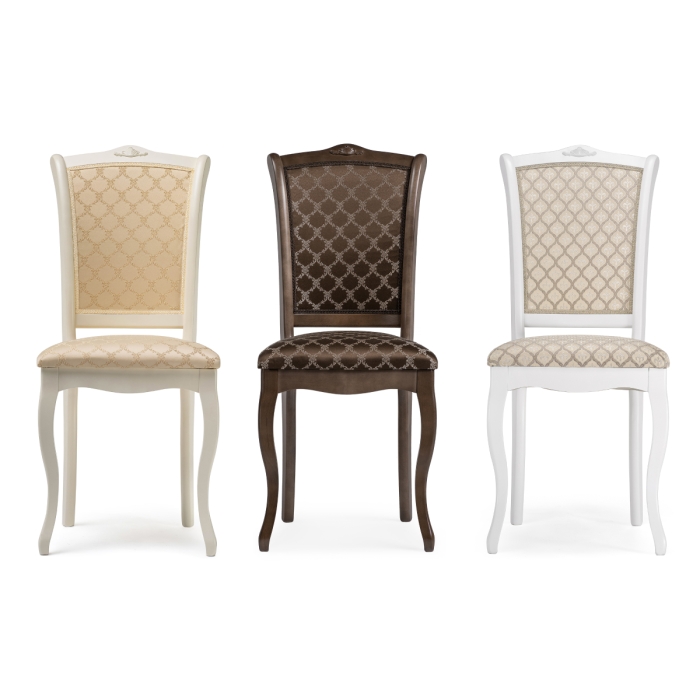 Деревянный стул Луиджи белый / бежевый