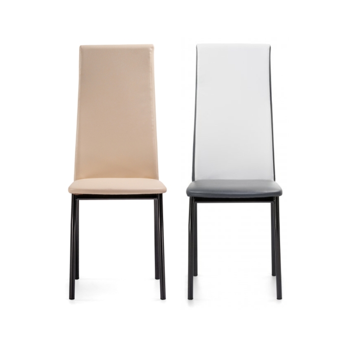 Стул на металлокаркасе Mirilis ваниль / темный мусс