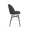 Стул на металлокаркасе Зест микровелюр серый / черный глянец