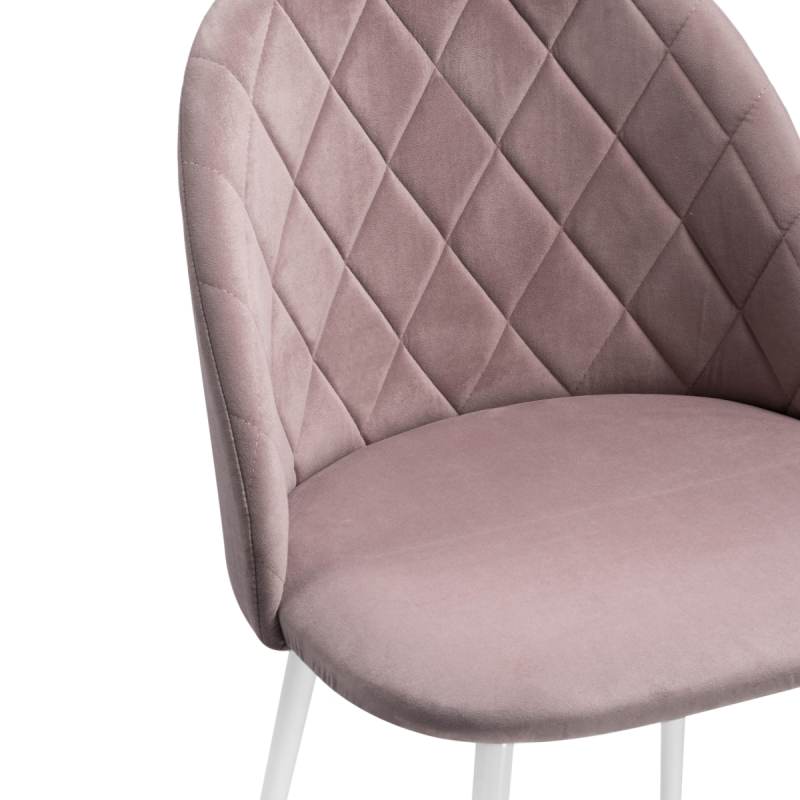 Стул на металлокаркасе Зест микровелюр розовый / белый глянец
