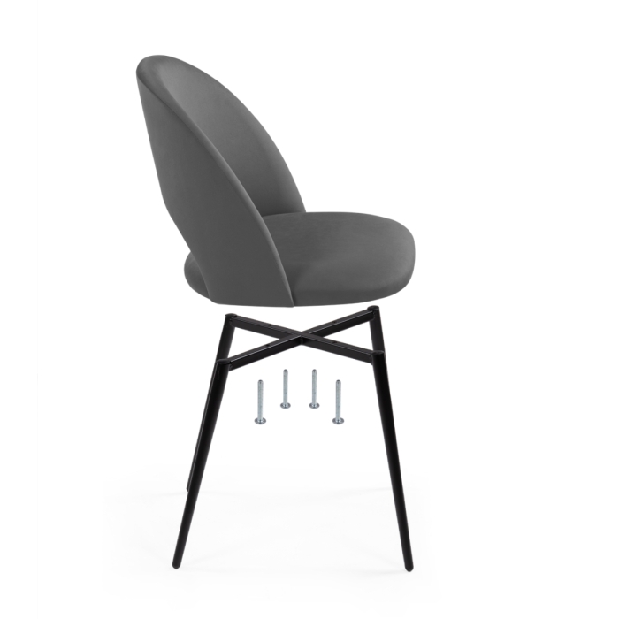 Стул на металлокаркасе Ирре графитовый / черный глянец