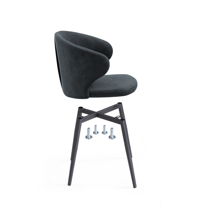 Стул на металлокаркасе Алсисар катания графит / черный