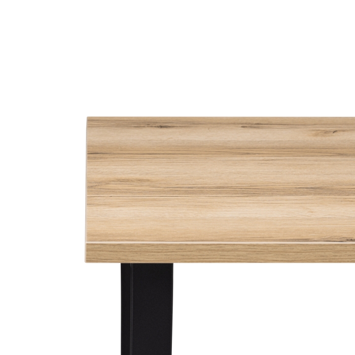 Стол Лота Лофт 120х74х75 25 мм дуб делано светлый / матовый черный