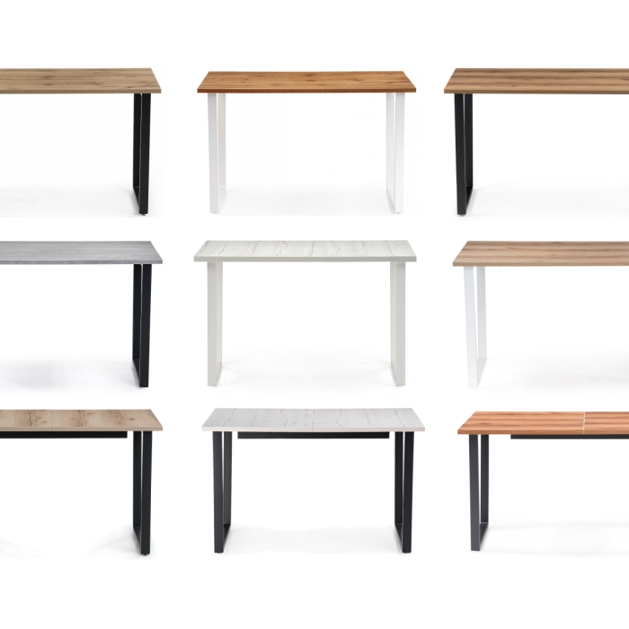 Стол Лота Лофт 140х80х75 25 мм дуб вотан / матовый черный