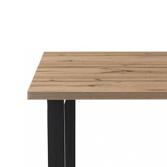 Стол Лота Лофт 140х80х75 25 мм дуб вотан / матовый черный