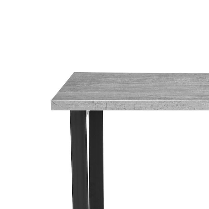 Стол Лота Лофт 140х80х75 25 мм черный матовый / бетон
