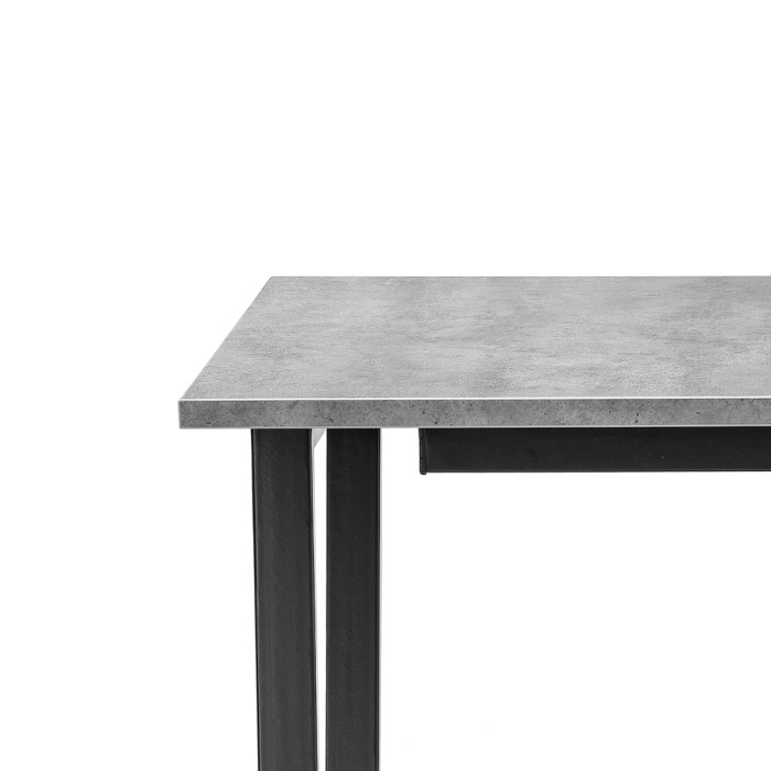 Стол раскладной Лота Лофт 120(160)х75х75 25 мм черный матовый / бетон