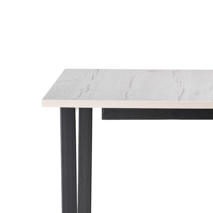 Стол раскладной Лота Лофт 120(160)х75х75 25 мм черный матовый / юта