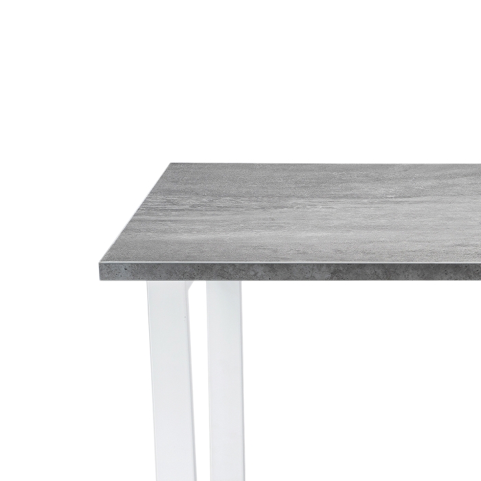 Стол Лота Лофт 120х74х75 25 мм белый матовый / бетон