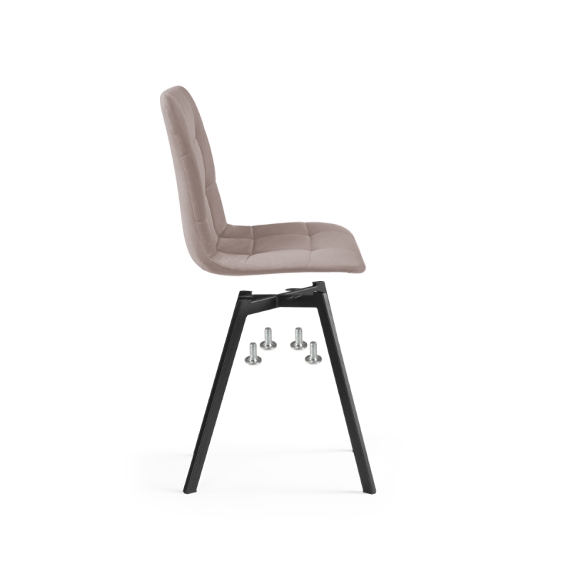 Стул на металлокаркасе Чилли черный / латте